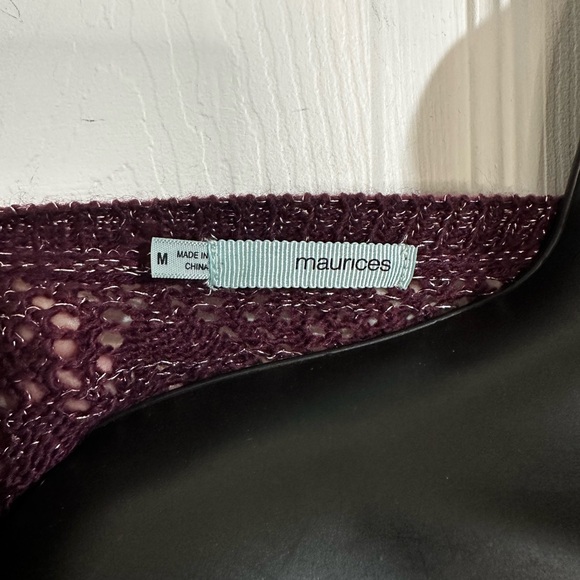 Maurices Purple and Silver Loose Knit Tunic Sweater Sz M - Picture 3 of 10
